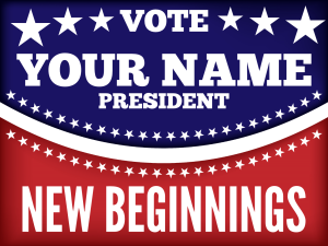 Political Campaign Sign - Red, White, and Blue